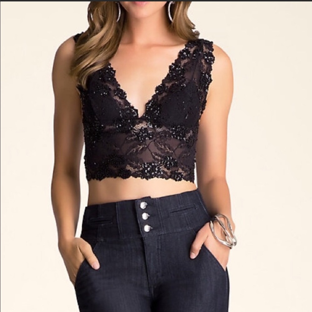NWT Bebe Karina beaded top L